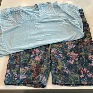 Freely workout set - XL - EUC - worn once or twice - tank top and legging shorts